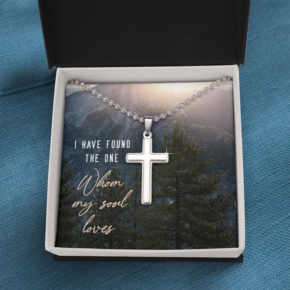 I have found the one whom my soul loves - Stainless Cross Necklace with Ball Chain