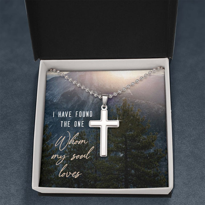 I have found the one whom my soul loves - Stainless Cross Necklace with Ball Chain