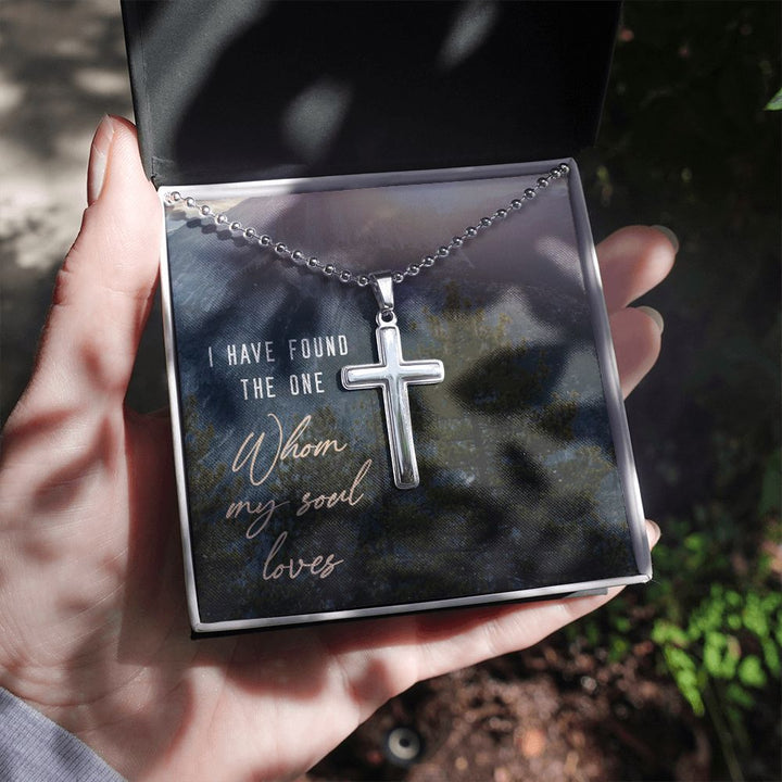 I have found the one whom my soul loves - Stainless Cross Necklace with Ball Chain