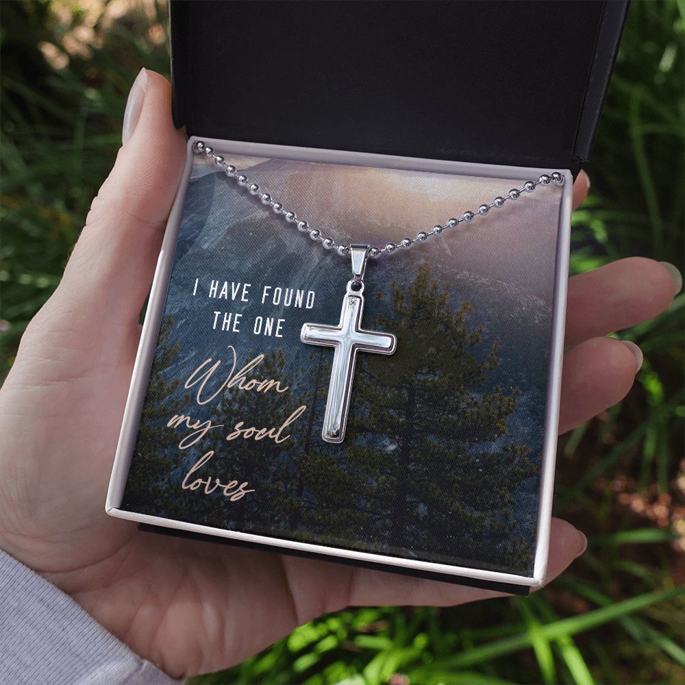 I have found the one whom my soul loves - Stainless Cross Necklace with Ball Chain