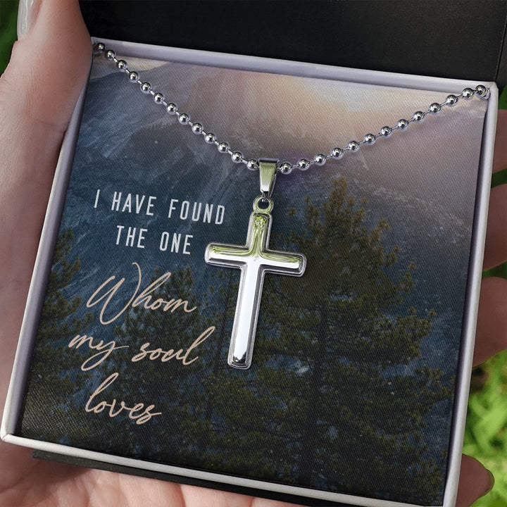 I have found the one whom my soul loves - Stainless Cross Necklace with Ball Chain