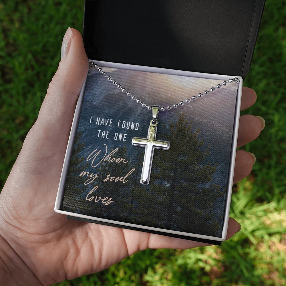 I have found the one whom my soul loves - Stainless Cross Necklace with Ball Chain