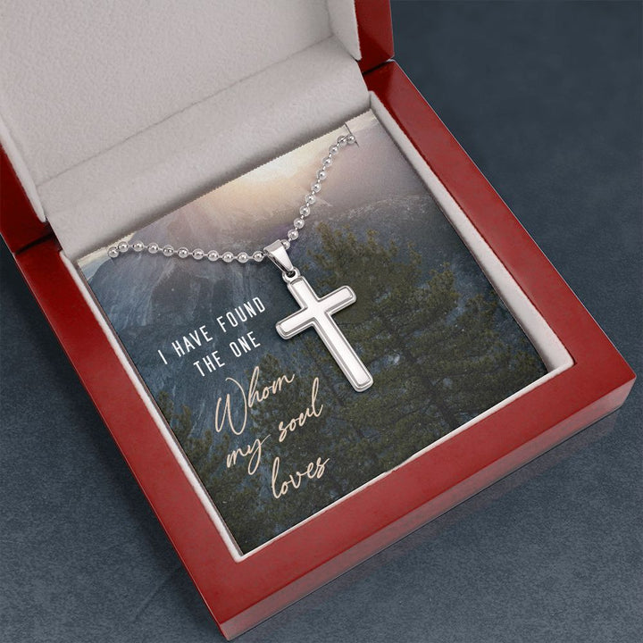 I have found the one whom my soul loves - Stainless Cross Necklace with Ball Chain