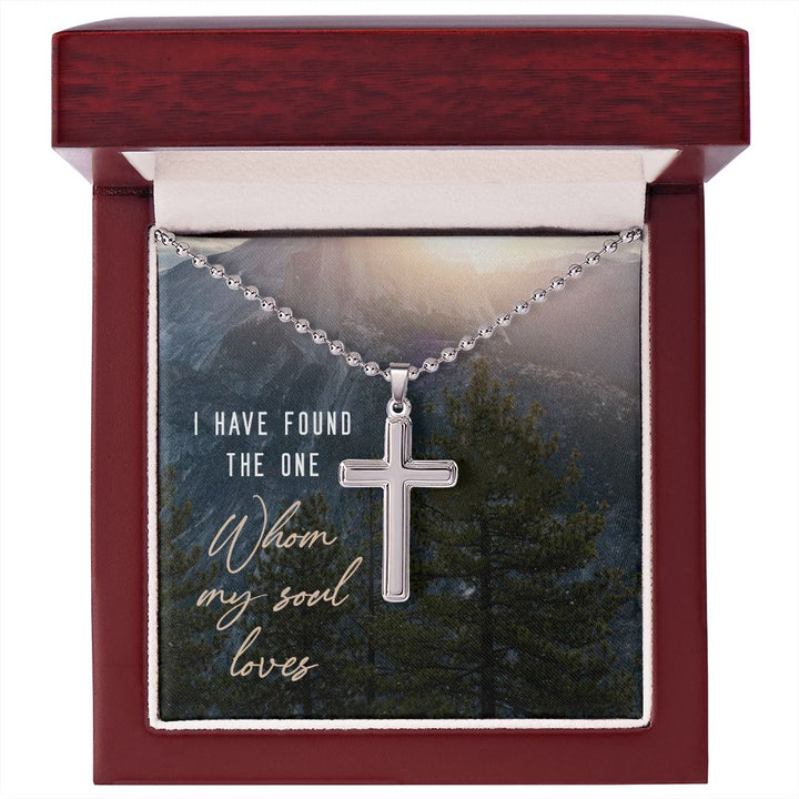 I have found the one whom my soul loves - Stainless Cross Necklace with Ball Chain