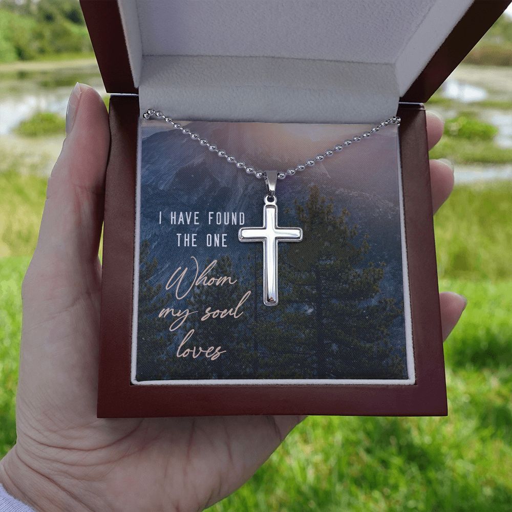 I have found the one whom my soul loves - Stainless Cross Necklace with Ball Chain