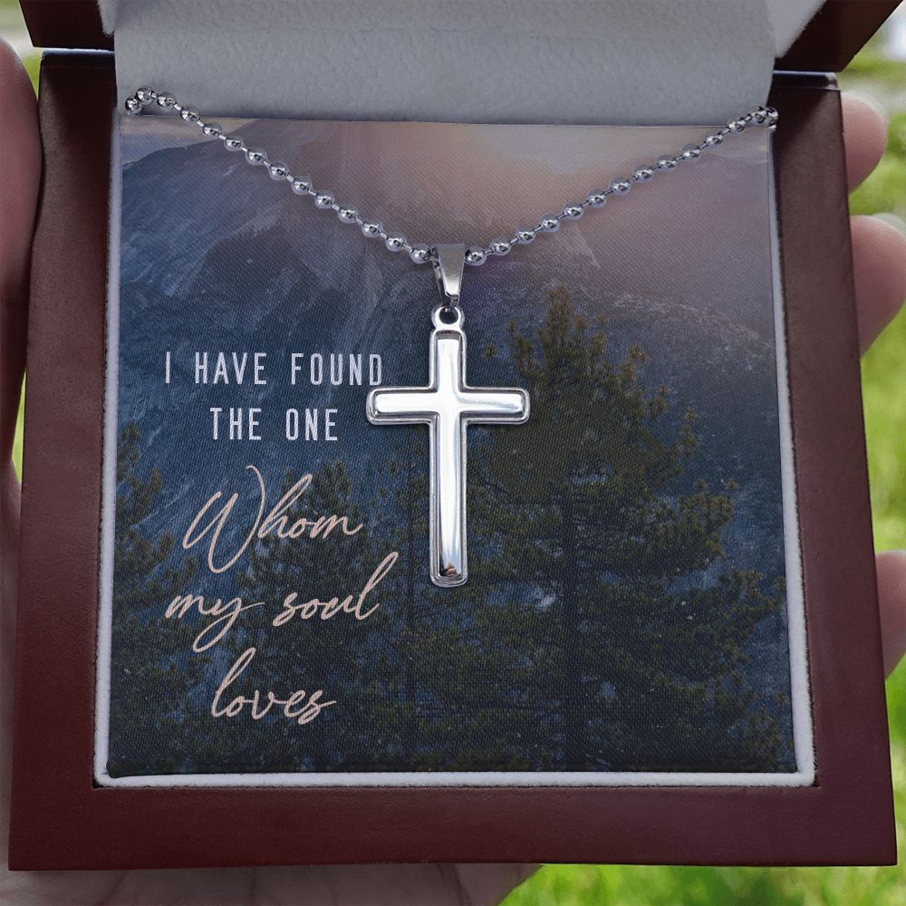 I have found the one whom my soul loves - Stainless Cross Necklace with Ball Chain