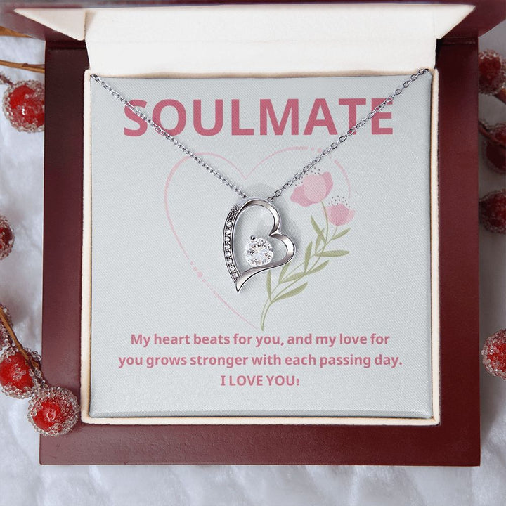 Soulmate | My heart beats for you, and my love for you grows stronger with each passing day - Forever Love Necklace