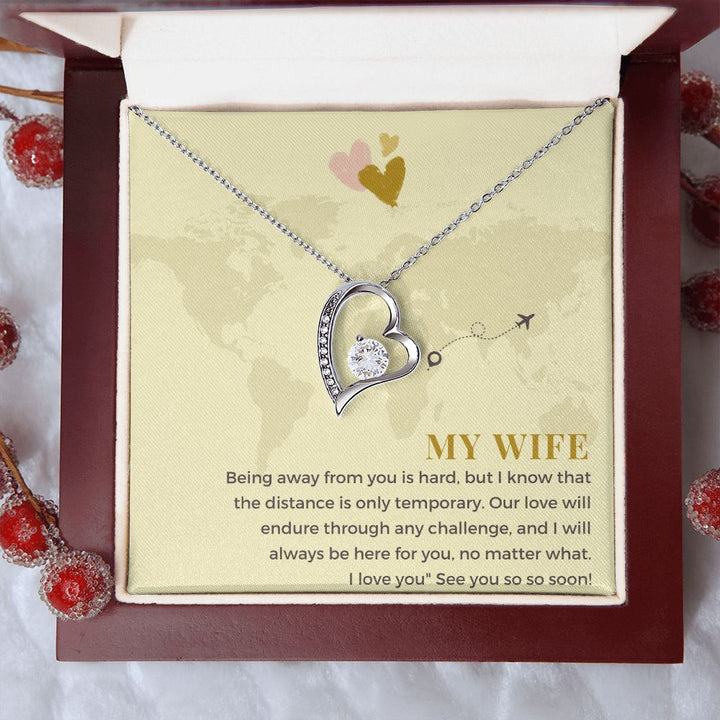 My Wife | Being away from you is hard, but I know that the distance is only temporary - Forever Love Necklace