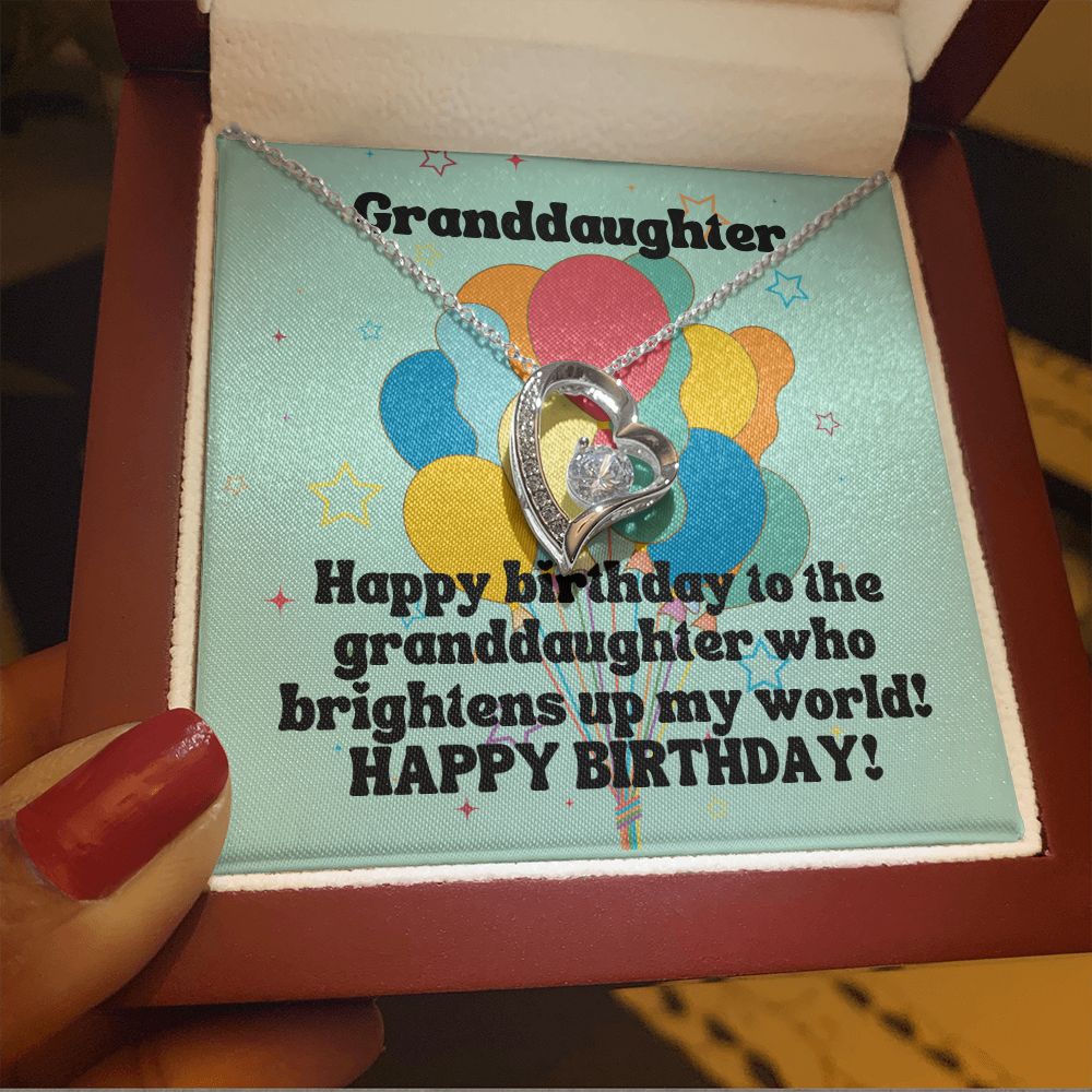 Granddaughter | Happy Birthday to the granddaughter who brightens up my world! - Forever Love Necklace