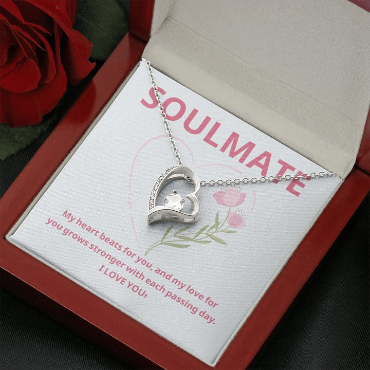 Soulmate | My heart beats for you, and my love for you grows stronger with each passing day - Forever Love Necklace