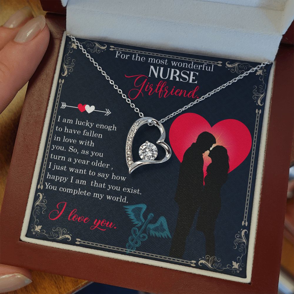 For the most wonderful Nurse Girlfriend | I am lucky enough to have fallen in love with you. - Forever Love Necklace