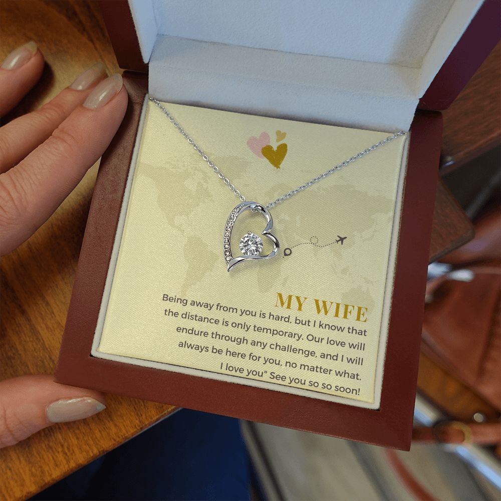 My Wife | Being away from you is hard, but I know that the distance is only temporary - Forever Love Necklace