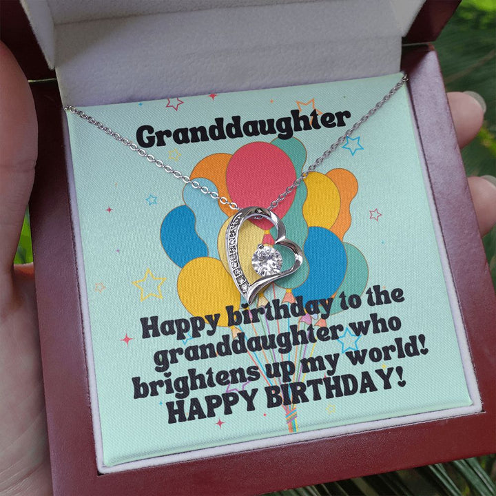 Granddaughter | Happy Birthday to the granddaughter who brightens up my world! - Forever Love Necklace