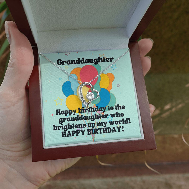 Granddaughter | Happy Birthday to the granddaughter who brightens up my world! - Forever Love Necklace