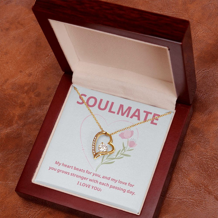 Soulmate | My heart beats for you, and my love for you grows stronger with each passing day - Forever Love Necklace