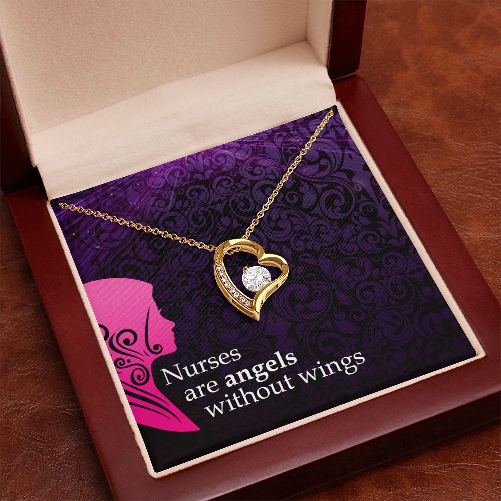 Nurses are Angels without wings - Forever Love Necklace