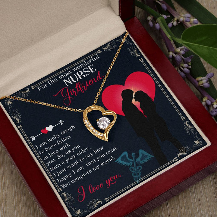 For the most wonderful Nurse Girlfriend | I am lucky enough to have fallen in love with you. - Forever Love Necklace