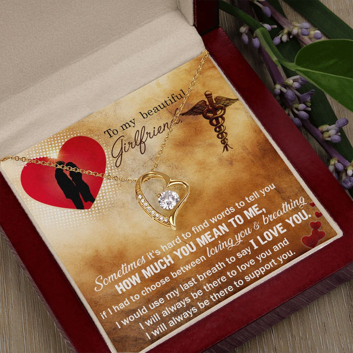 To My Beautiful Girlfriend | Sometimes it's hard to find words to tell you how much you mean to me - Forever Love Necklace