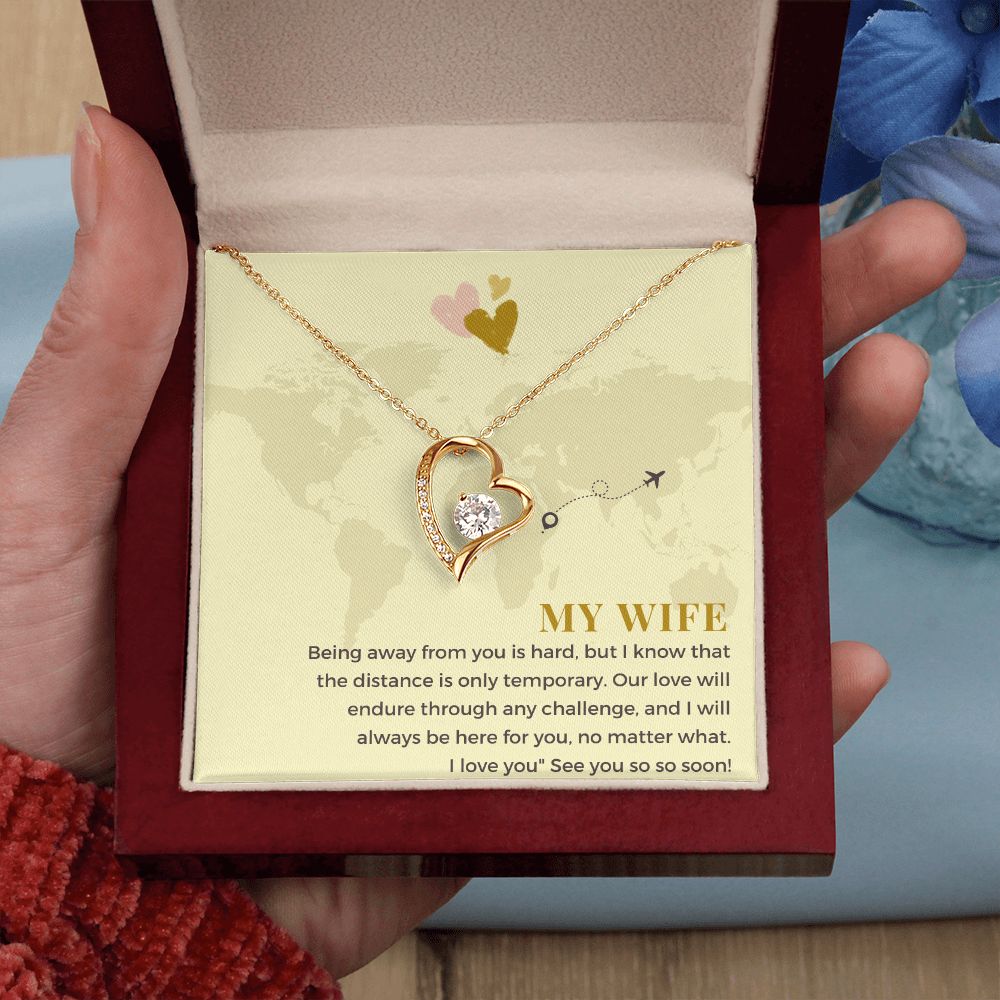 My Wife | Being away from you is hard, but I know that the distance is only temporary - Forever Love Necklace