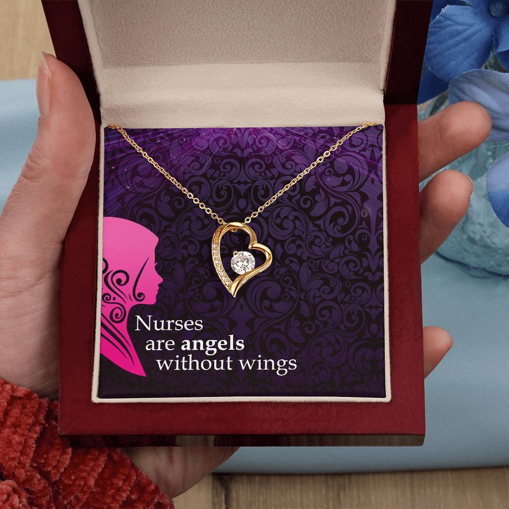 Nurses are Angels without wings - Forever Love Necklace