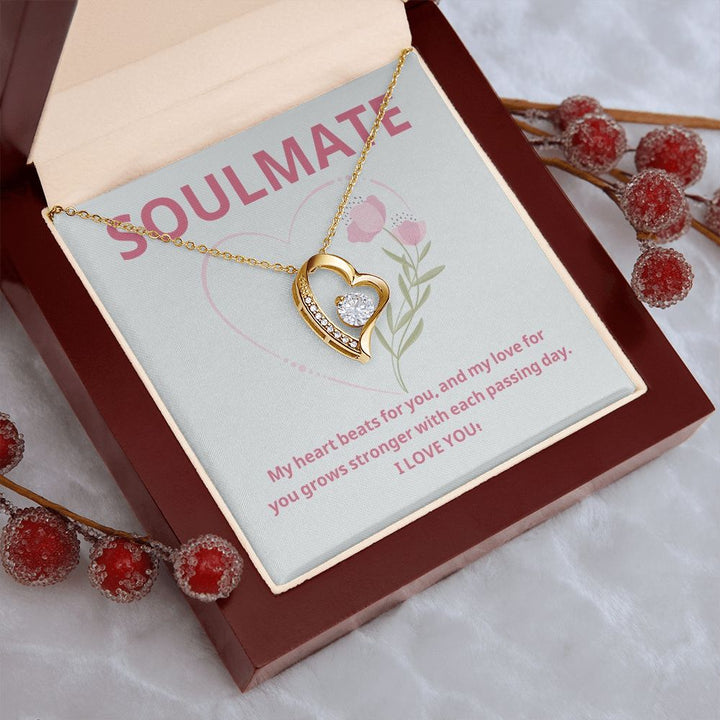 Soulmate | My heart beats for you, and my love for you grows stronger with each passing day - Forever Love Necklace