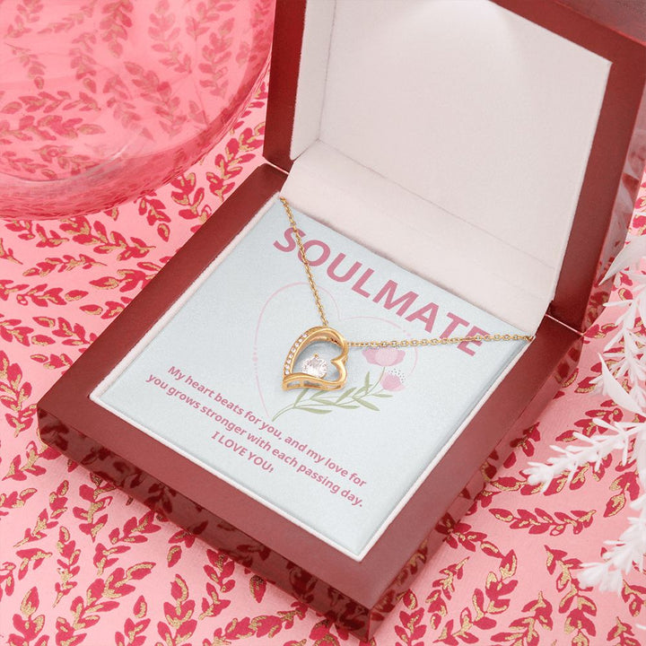 Soulmate | My heart beats for you, and my love for you grows stronger with each passing day - Forever Love Necklace