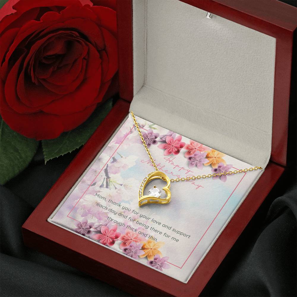 Happy Mother's Day | Mom, thank you for your love and support each day - Forever Love Necklace