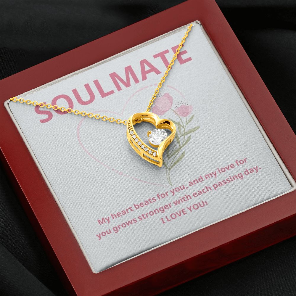 Soulmate | My heart beats for you, and my love for you grows stronger with each passing day - Forever Love Necklace