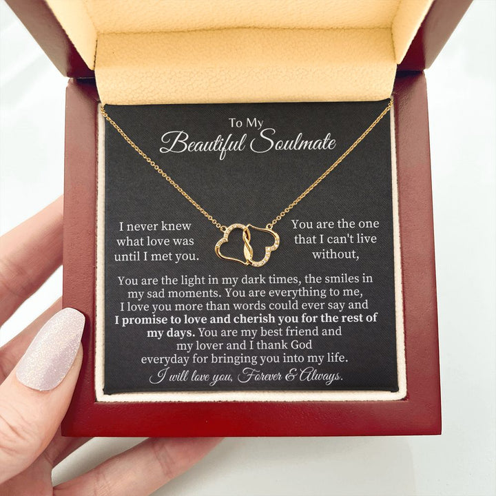 To My Beautiful Soulmate | I never knew what Love was until I met you - Everlasting Love Necklace