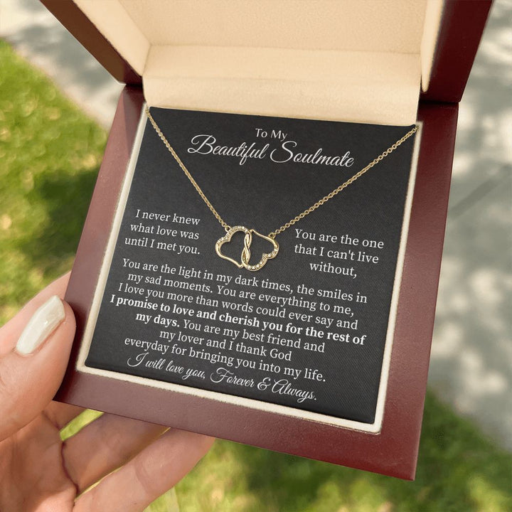 To My Beautiful Soulmate | I never knew what Love was until I met you - Everlasting Love Necklace