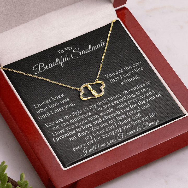 To My Beautiful Soulmate | I never knew what Love was until I met you - Everlasting Love Necklace