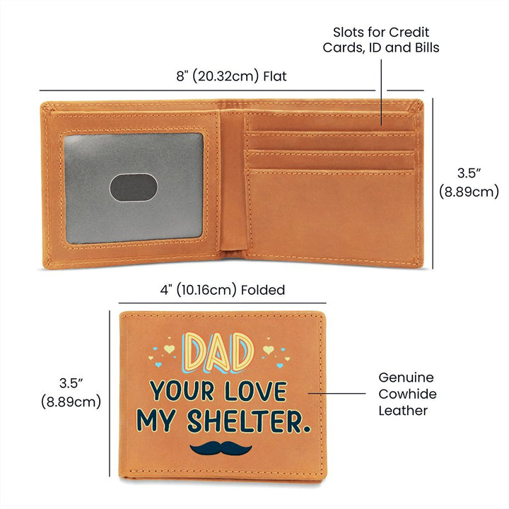 Dad | Your Love my Shelter - Graphic Leather Wallet