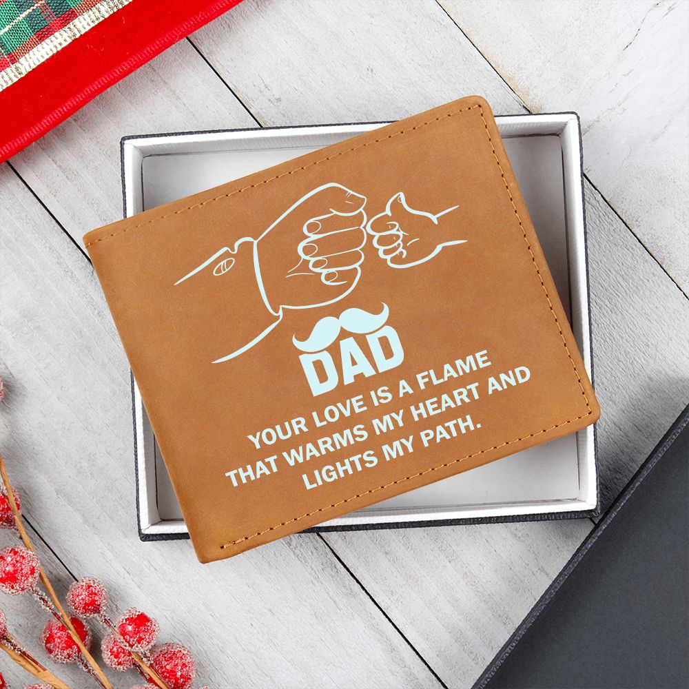 Dad | Your Love is a flame that warms my Heart and lights my path - Graphic Leather Wallet