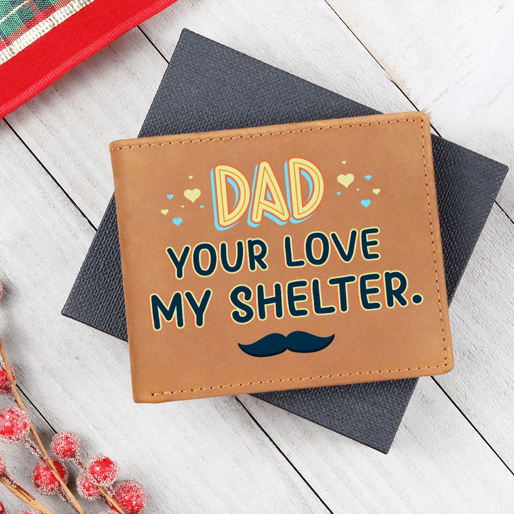 Dad | Your Love my Shelter - Graphic Leather Wallet