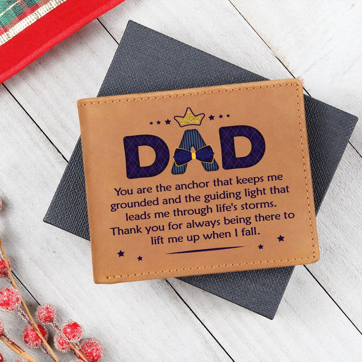 Dad | You are the anchor that keeps me grounded and guiding light - Graphic Leather Wallet