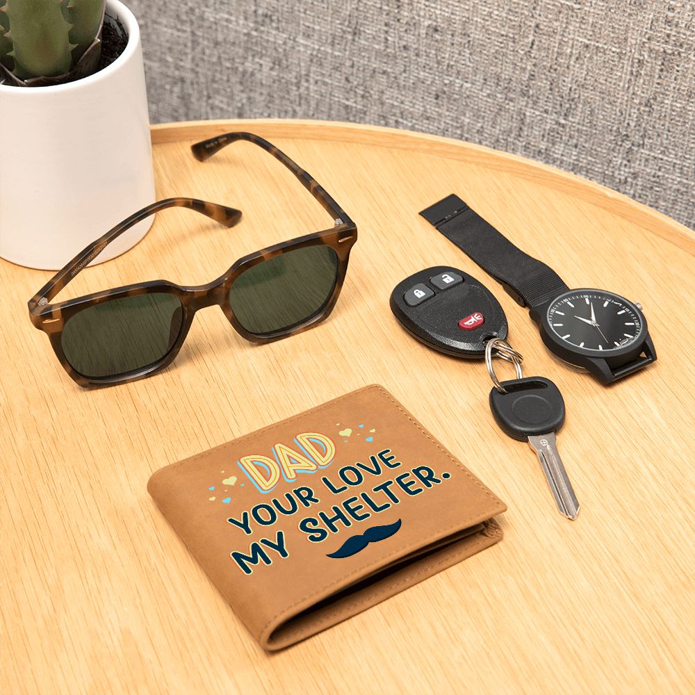 Dad | Your Love my Shelter - Graphic Leather Wallet