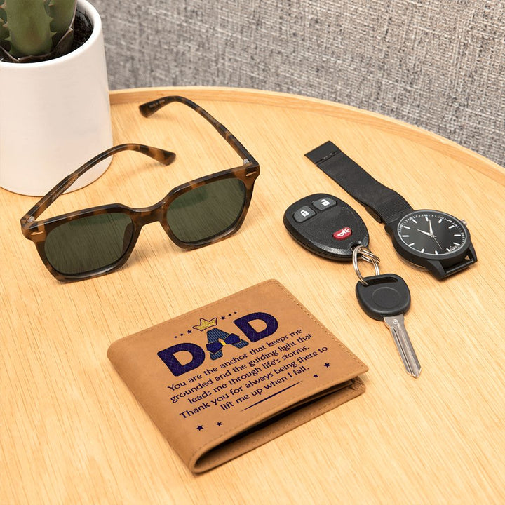 Dad | You are the anchor that keeps me grounded and guiding light - Graphic Leather Wallet