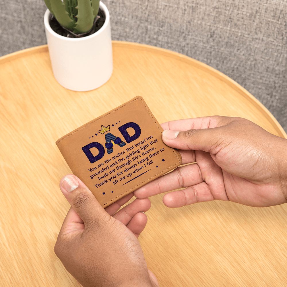 Dad | You are the anchor that keeps me grounded and guiding light - Graphic Leather Wallet