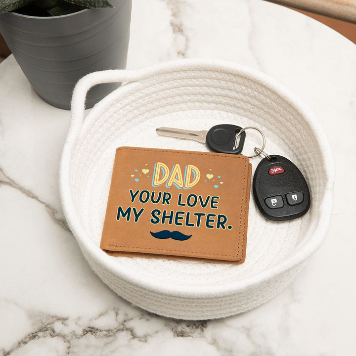 Dad | Your Love my Shelter - Graphic Leather Wallet