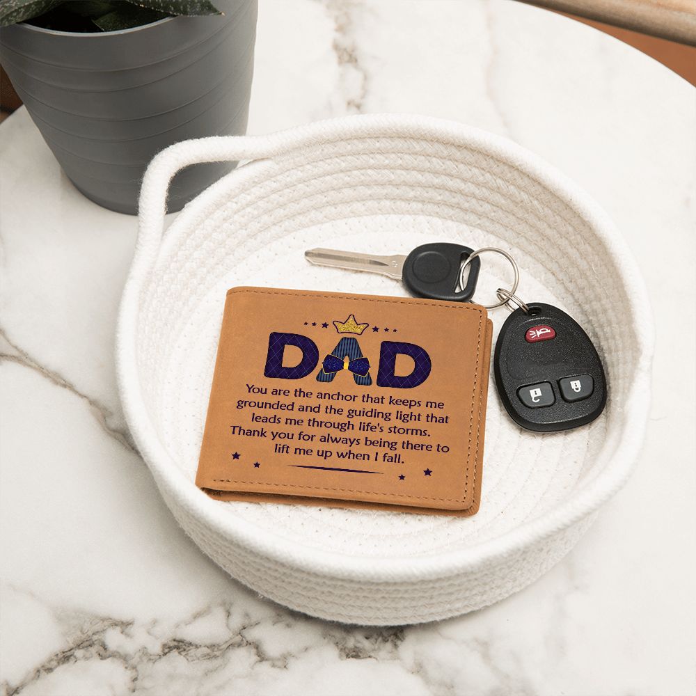 Dad | You are the anchor that keeps me grounded and guiding light - Graphic Leather Wallet