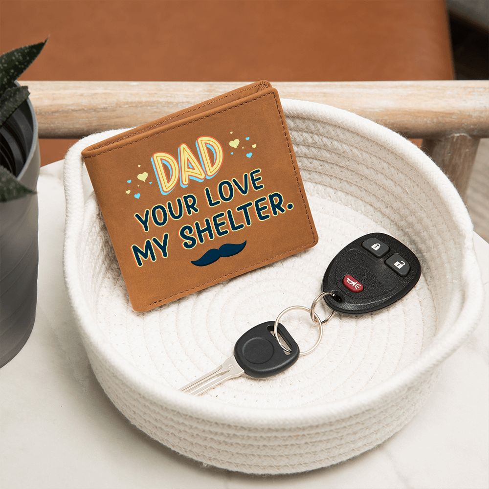 Dad | Your Love my Shelter - Graphic Leather Wallet