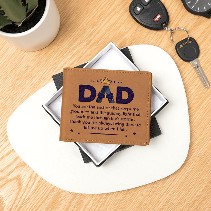 Dad | You are the anchor that keeps me grounded and guiding light - Graphic Leather Wallet