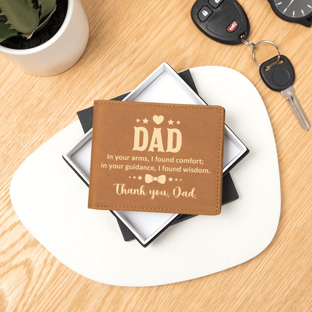 Dad | In your arms, I found comfort - Graphic Leather Wallet