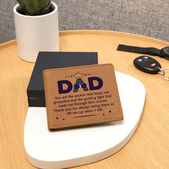 Dad | You are the anchor that keeps me grounded and guiding light - Graphic Leather Wallet