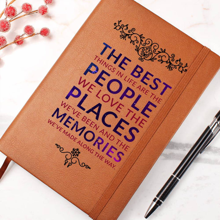 The Best Things in Life - Graphic Leather Journal