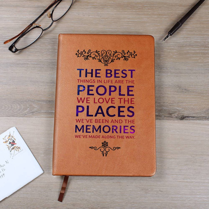 The Best Things in Life - Graphic Leather Journal