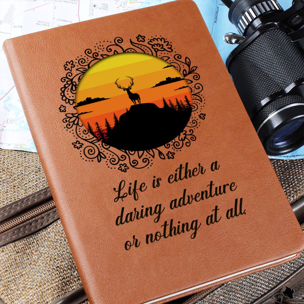 Life is either daring adventure or nothing at all - Graphic Leather Journal