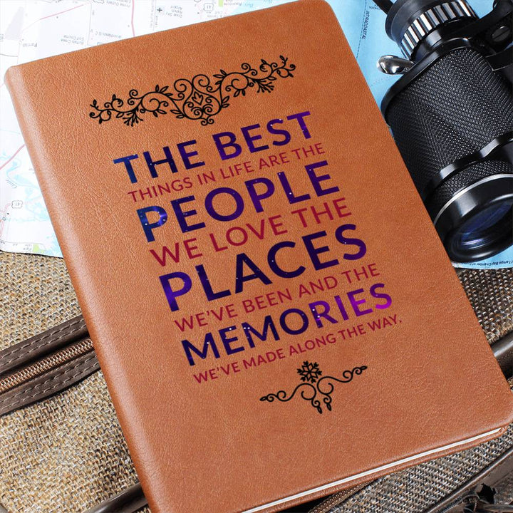 The Best Things in Life - Graphic Leather Journal