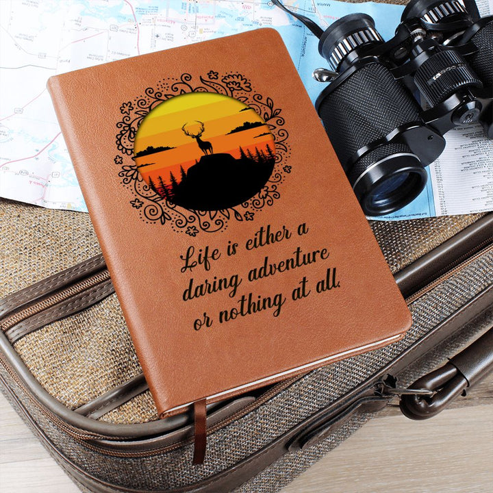 Life is either daring adventure or nothing at all - Graphic Leather Journal