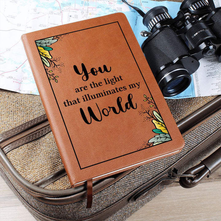 You are the light that illuminates my World - Graphic Leather Journal